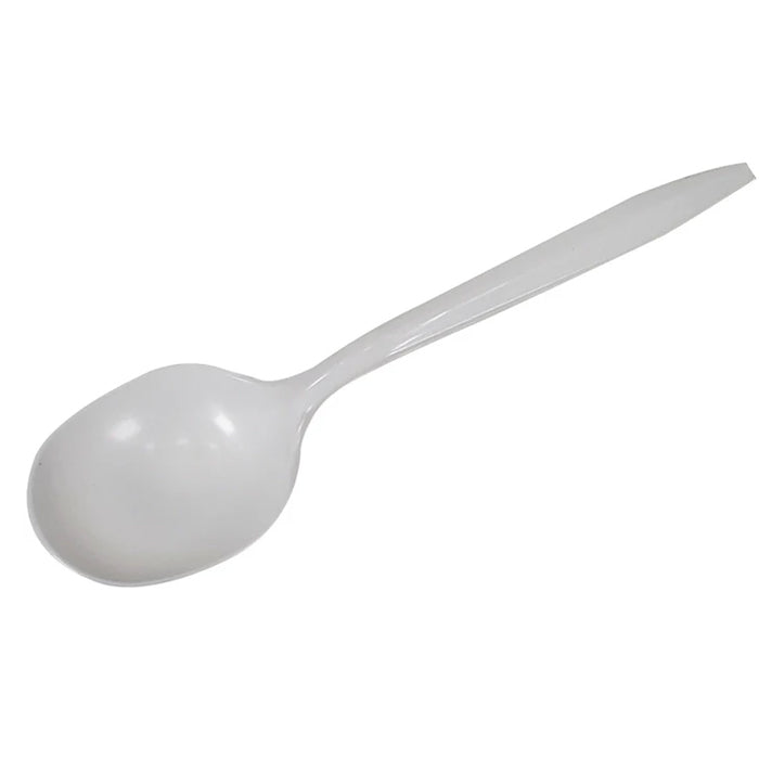 Value+ - Plastic Soup Spoons - White - Bulk - B1004 - Eagle Global Solution