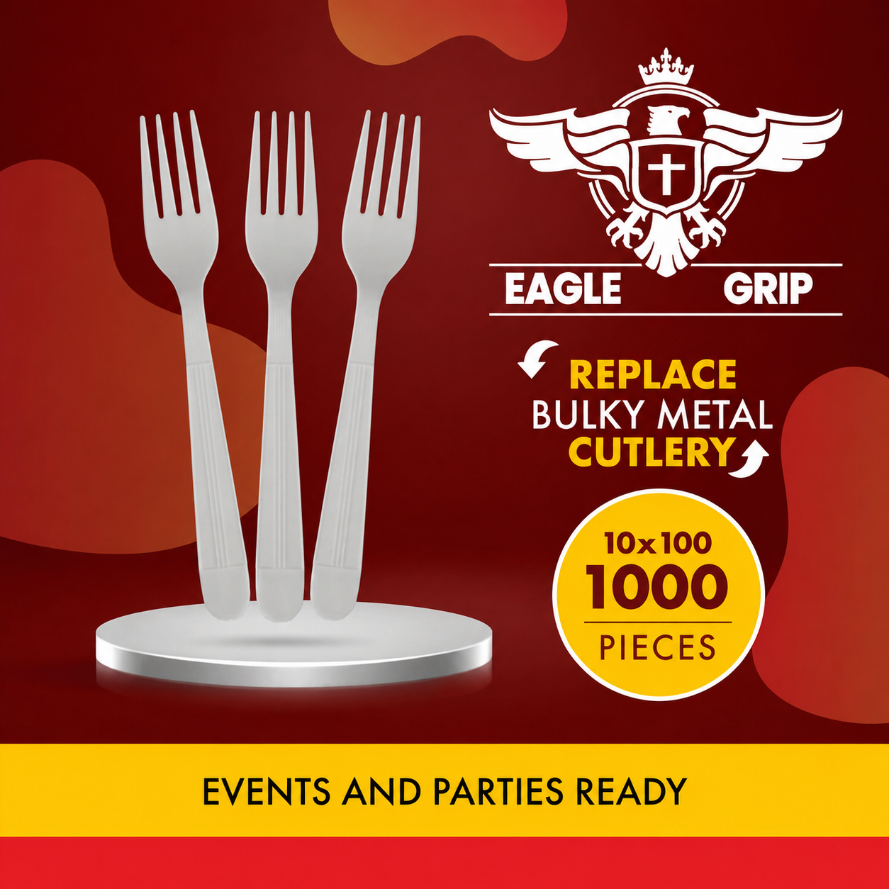 Eagle Grip - Heavy - Plastic Forks - White - Retail Pack - RP2001