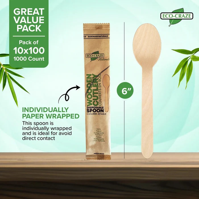 Eagle Grip - Wooden Spoon- Individually Paper Wrapped