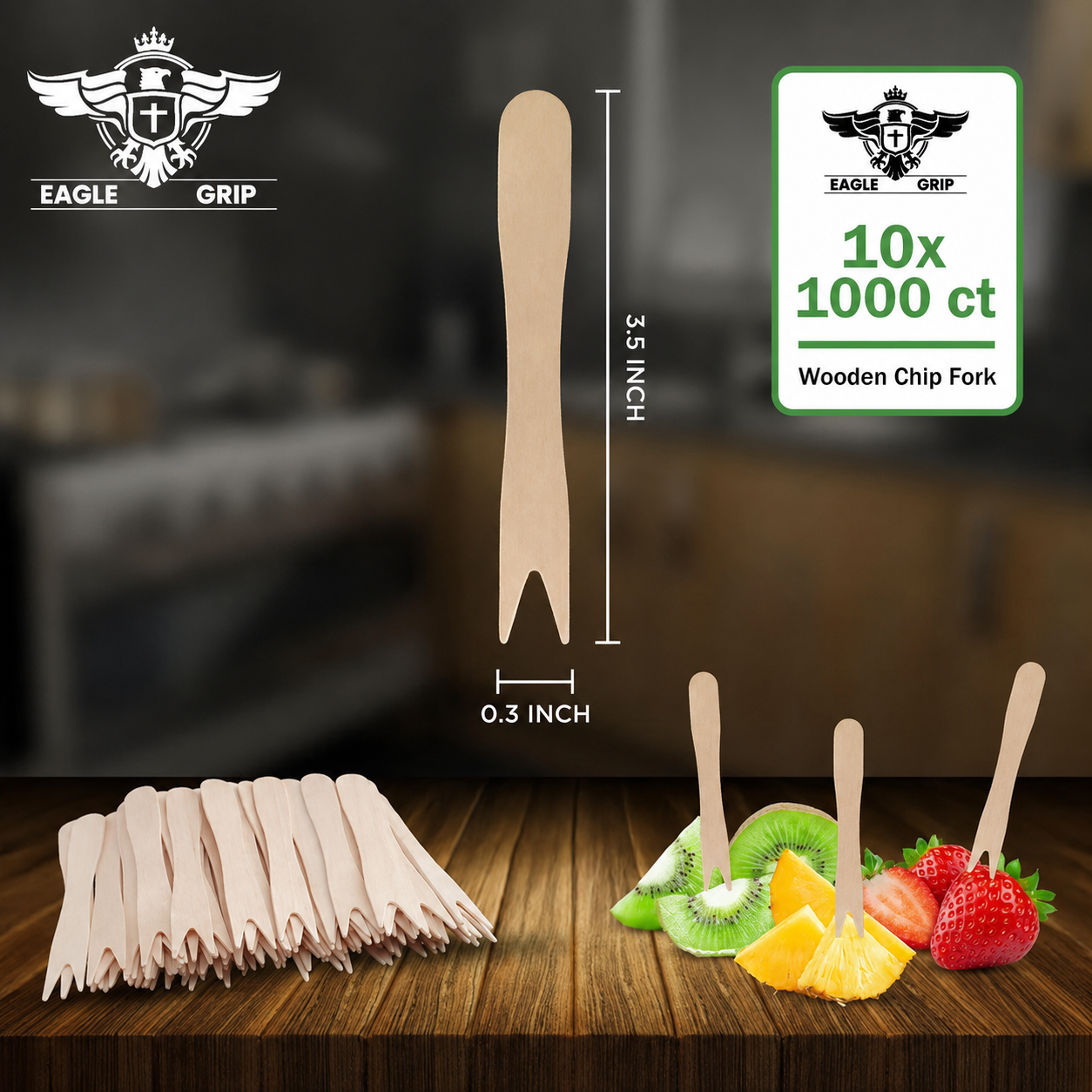 Wooden Fruit/Chip Fork - 85mm