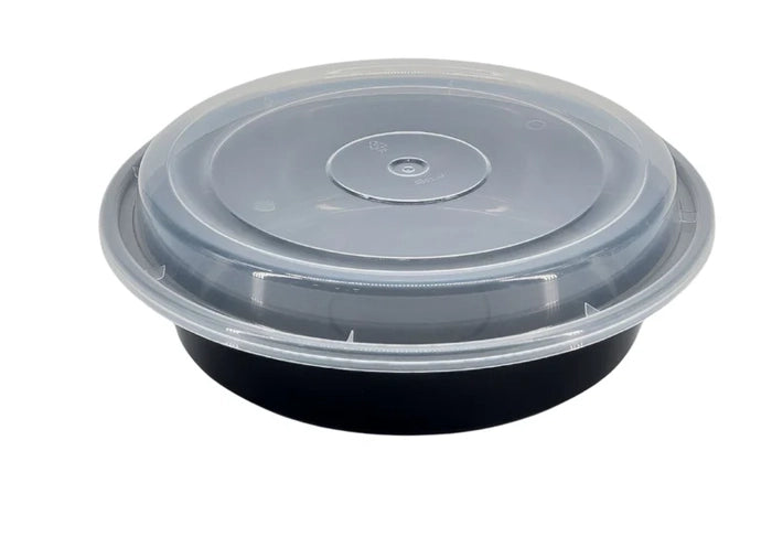 Rhino - Heavy 9" Round PP Combo Container - Black - Eagle Global Solution