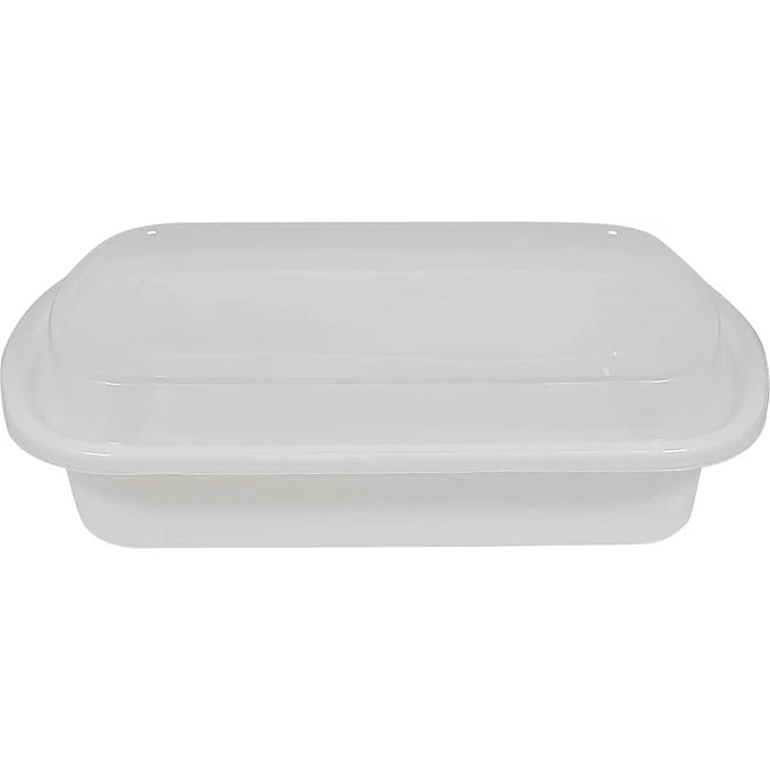 Rhino - Heavy 24oz Rectangular Combo Container - White - Eagle Global Solution