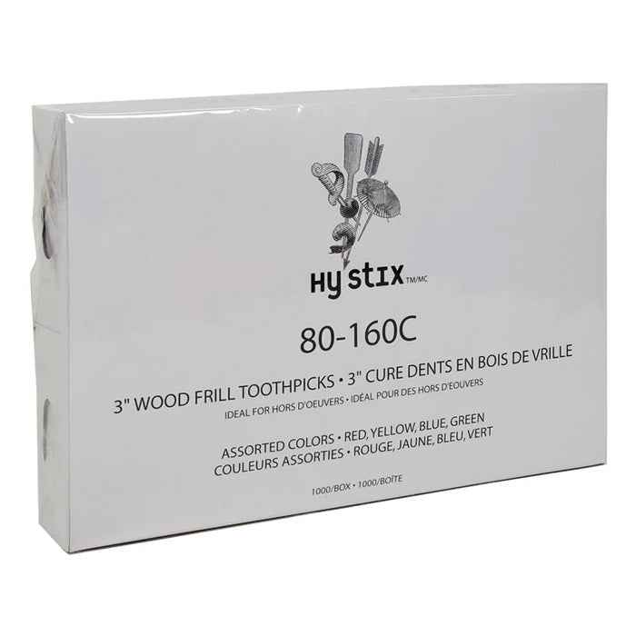 3" Toothpicks - Frilled - Assorted - 80-160C