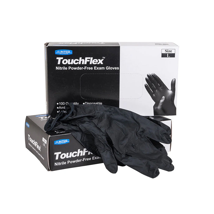 TouchFlex Medical Nitrile Powder-Free Examination Gloves (5mil) (Black) - Eagle Global Solution