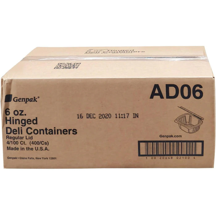 Genpak - Hinged Deli Container - Clear - 6oz - AD06 - Eagle Global Solution