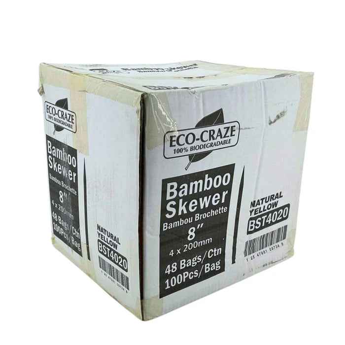Eco-Craze - Bamboo Skewer - 4mm X 8" - BST4020