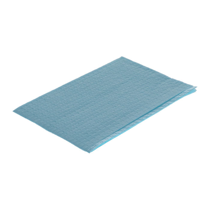 Disposable Bibs, 2-Ply and Poly, 13" x 18", Blue, 500/Pk, B2-BL - Eagle Global Solution