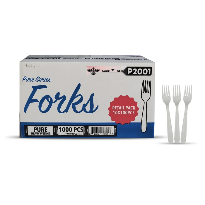 Eagle Grip - Heavy - Plastic Forks - White - Retail Pack - RP2001