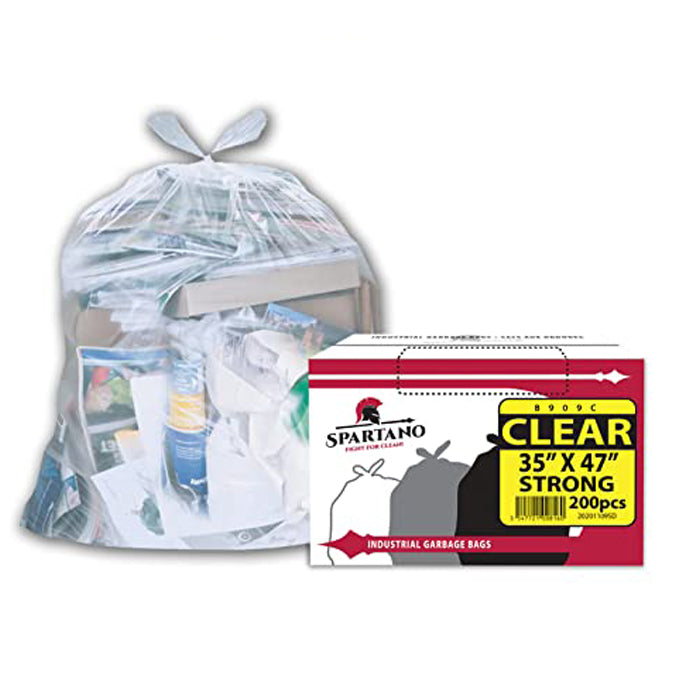 Spartano - Garbage Bags - Strong - Clear - 35"x47" - Eagle Global Solution