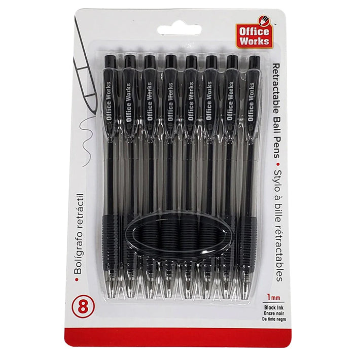 O.WKs. - 8-Pk Ball Pens RetracTable