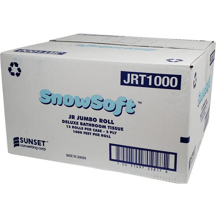 Snow Soft - JRT 2 Ply Bathroom Tissue Roll - 1000' - JRT1000 - Eagle Global Solution