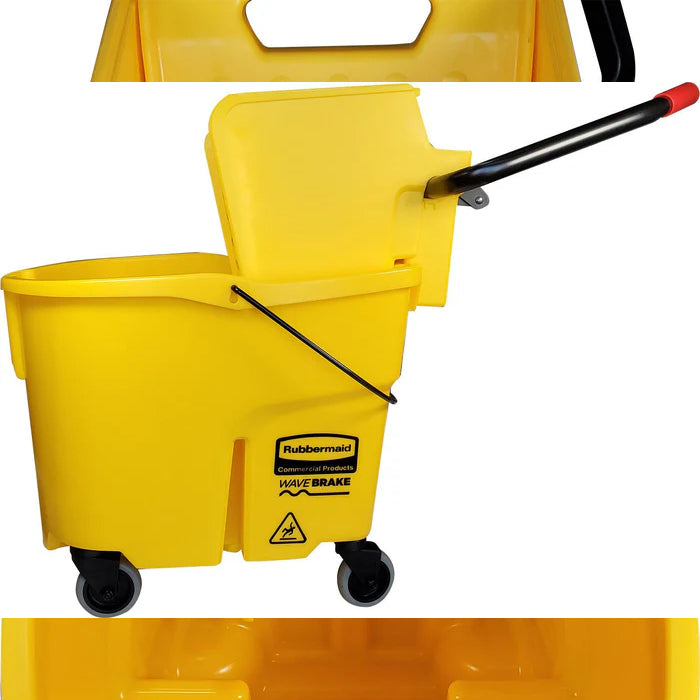 Rubbermaid Wavebreak - 35qt Side Press Mop Bucket Wringer - Ru7580 - Eagle Global Solution
