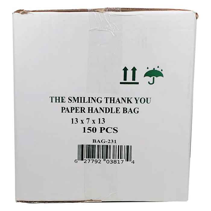 CLR - Eco-Craze - Thank You - White Paper Handle Bags - 13x7x13
