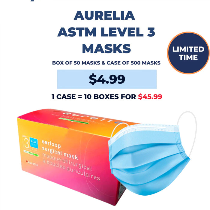 3 Ply Blue Mask - Box of 50 (ASTM LEVEL 3) - Eagle Global Solution