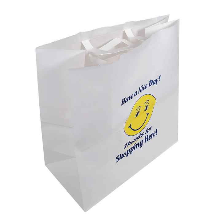 CLR - Eco-Craze - Thank You - White Paper Handle Bags - 13x7x13
