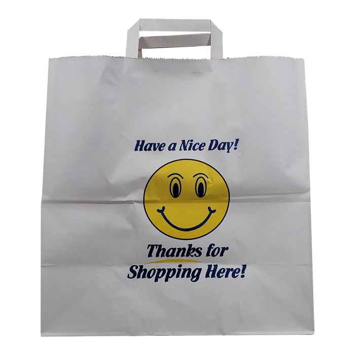 CLR - Eco-Craze - Thank You - White Paper Handle Bags - 13x7x13