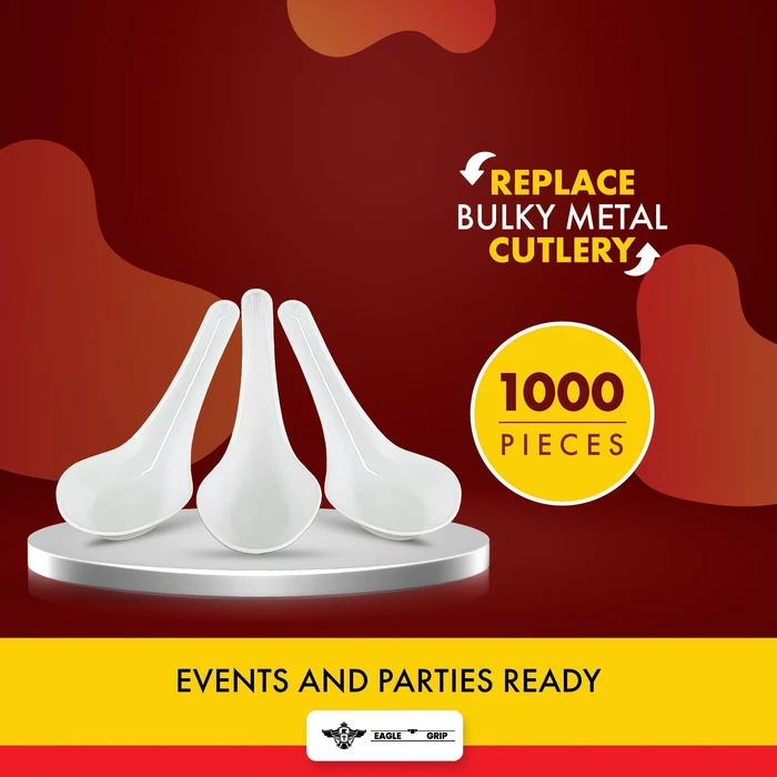 Eagle Grip - Chinese Soup Spoon - White - Retail Pack - RP4008