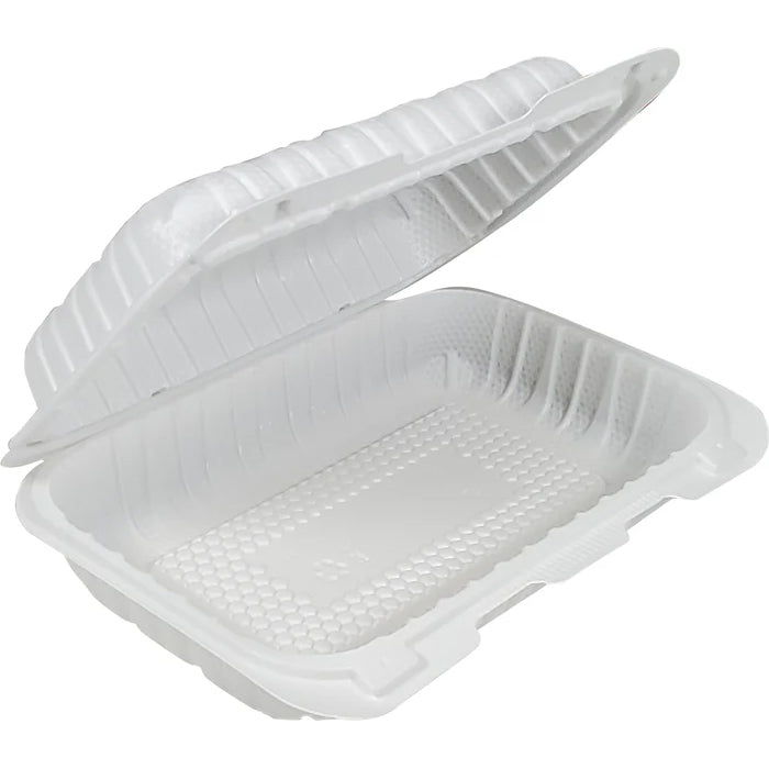 Eco-Craze - MFPP Clamshell Container - 9x6x2.3 - Vented - White - Eagle Global Solution