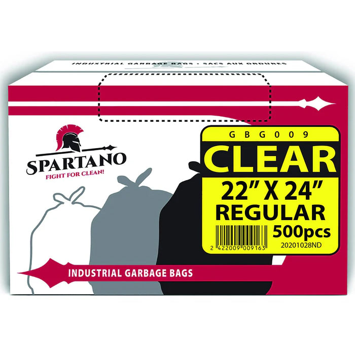 Spartano - Garbage Bags - Regular - Clear - 22"x24" - Eagle Global Solution