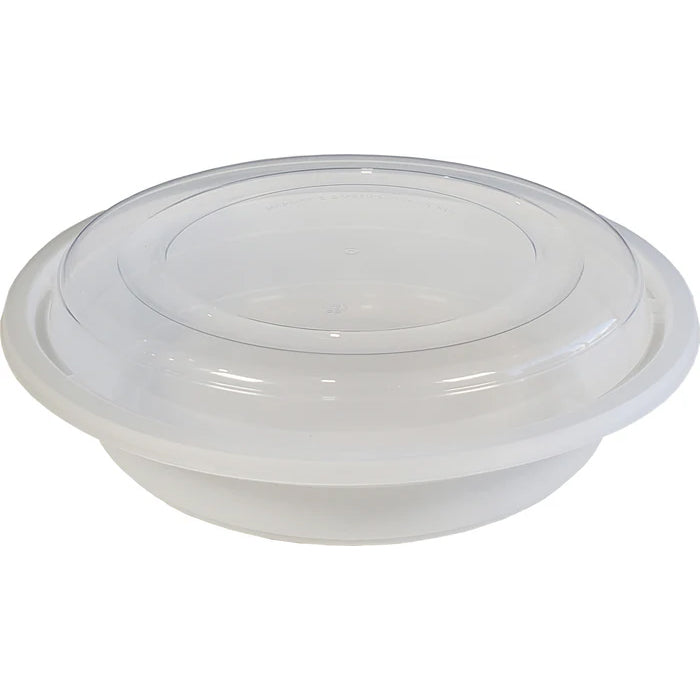 Value+ - 7" Round Plastic Container - White - 923W - Eagle Global Solution