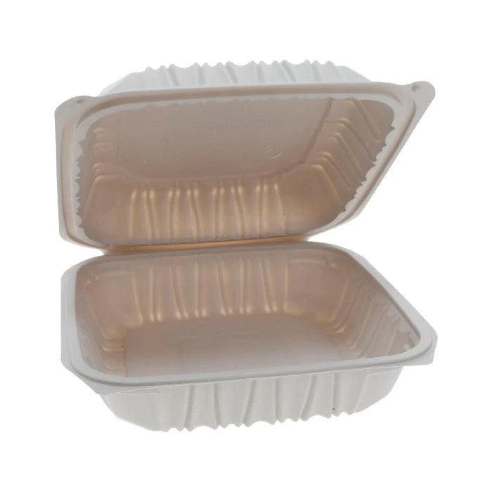 Eco-Craze MFPP Clamshell Container 9x9x2.6" -1 Compt. White - Eagle Global Solution