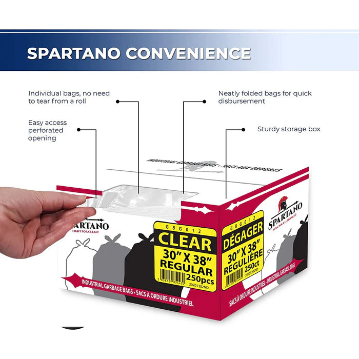 Spartano - Garbage Bags - Strong - Clear - 30"x38" - Eagle Global Solution