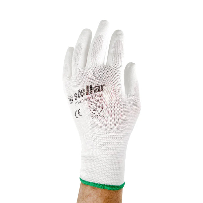 PU Coated Nylon Gloves, White, 12 Pr/ Bag - Eagle Global Solution