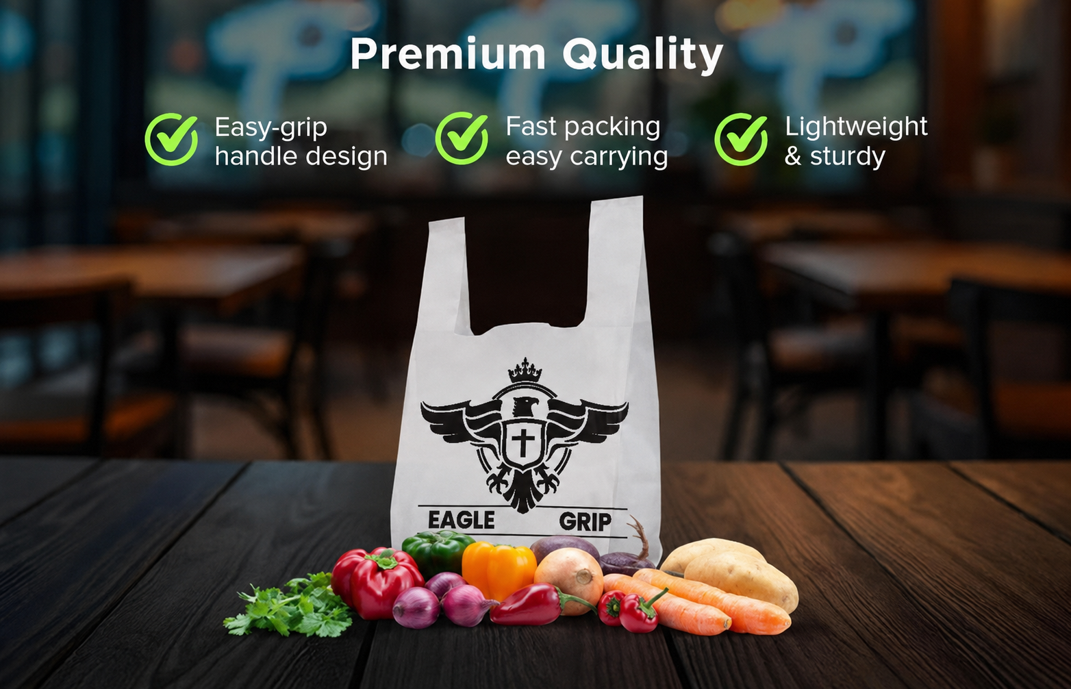 Eagle Grip - S4 High Density White Shopping Bags