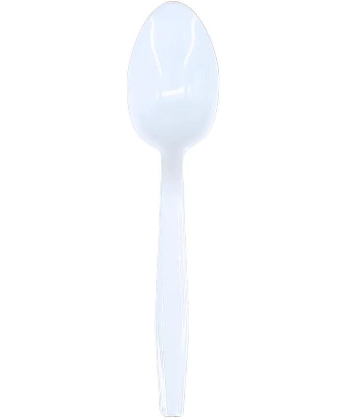 Disposable White Plastic Teaspoons