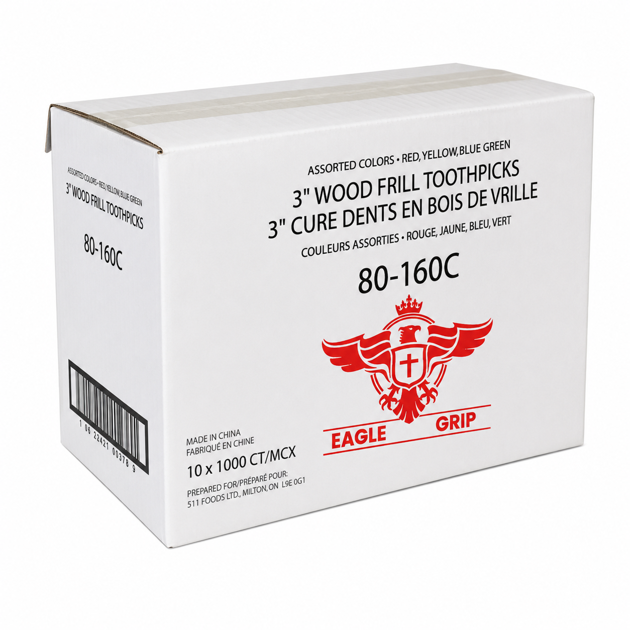 Eagle Grip -3" Toothpicks - Frilled - Assorted - 80-160C