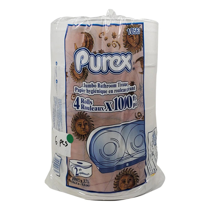 Purex - 2 Ply Bath Tissue Roll - JRT - Poly Pack -1000 ft.