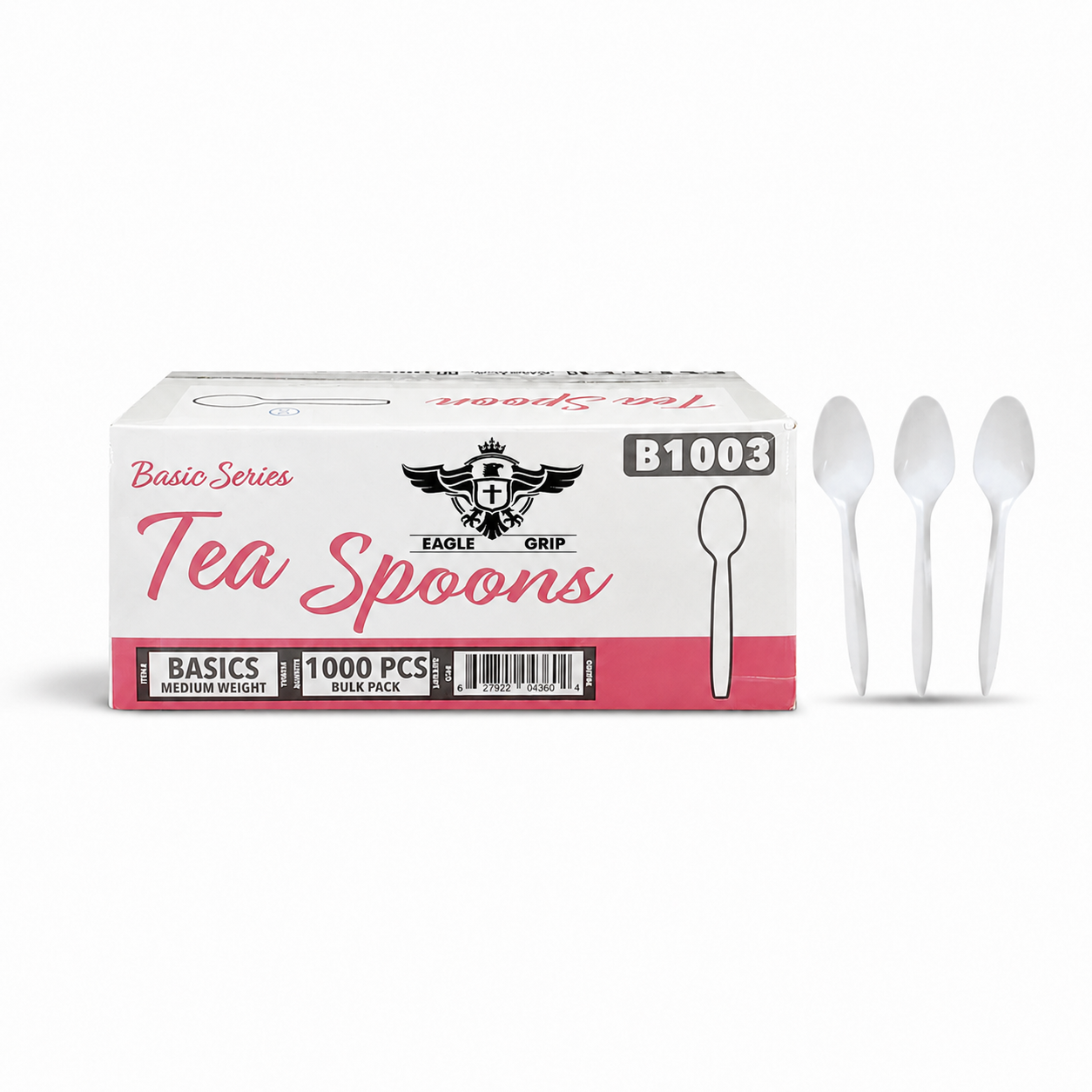 Eagle Grip - Tea Spoon - White - Bulk - B1003