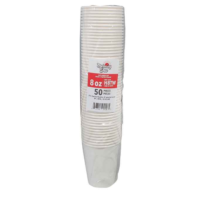 Morning Dew - 8oz Hot Paper Cups - White - H8TW