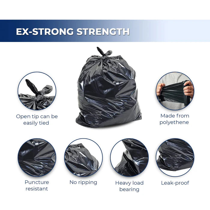 Spartano - Garbage Bags - Ex-Strong - Black - 26"x36" - Eagle Global Solution