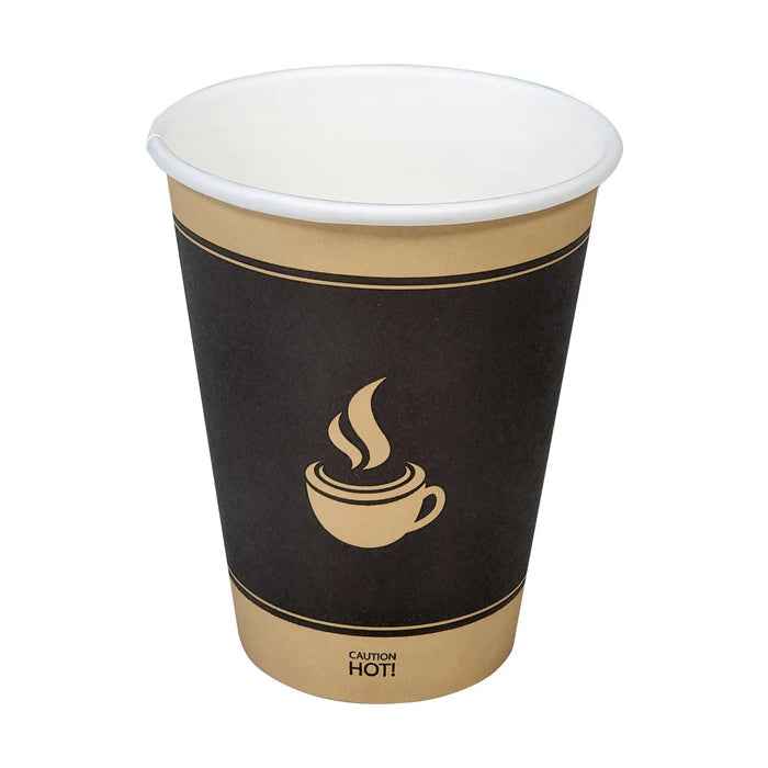 Morning Dew - 12 oz Hot Paper Cups - Ebony Print - H12E