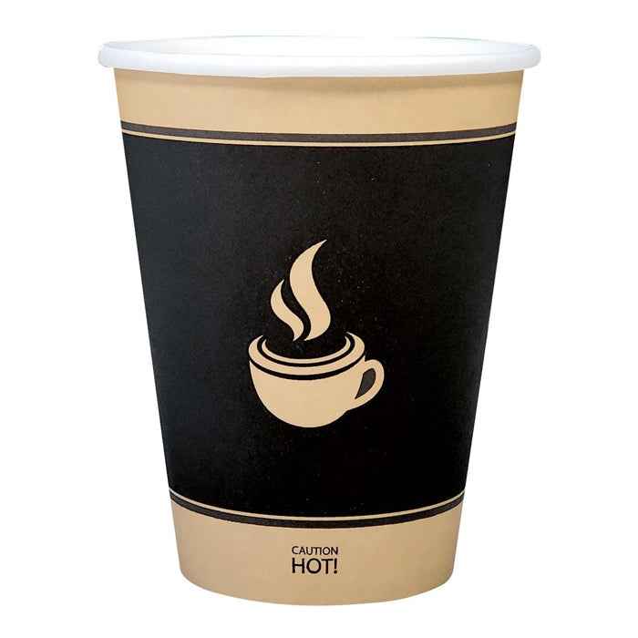Morning Dew - 12 oz Hot Paper Cups - Ebony Print - H12E