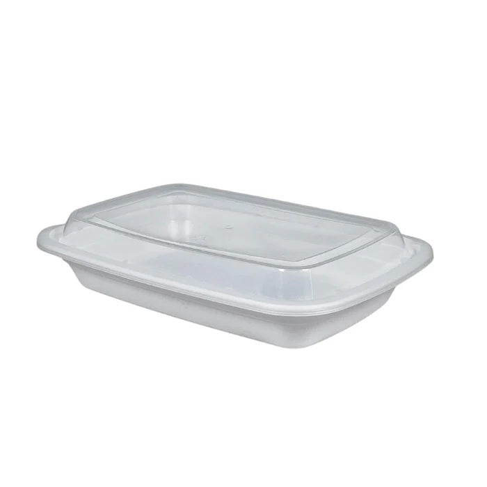 Value+ - 16oz Rectangle Plastic Container - White - Eagle Global Solution