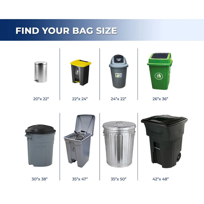 Spartano - Garbage Bags - Ex-Strong - Black - 26"x36" - Eagle Global Solution