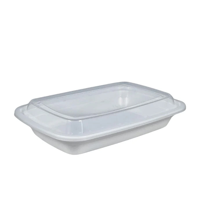 Value+ - 16oz Rectangle Plastic Container - White - Eagle Global Solution