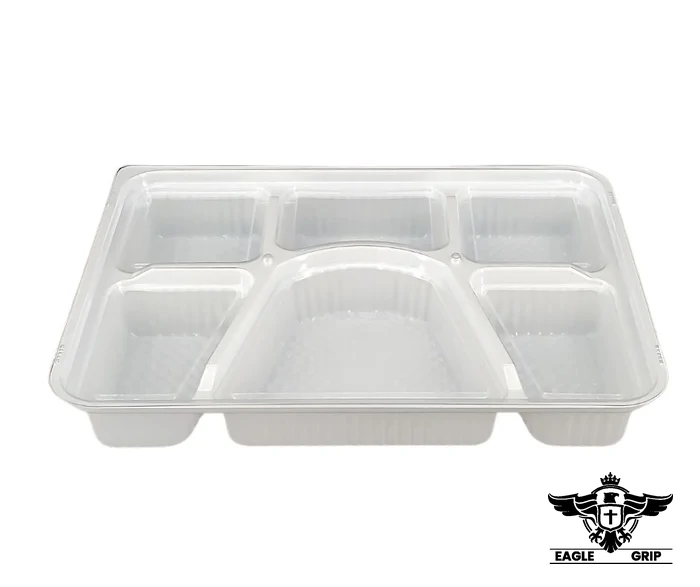 Eagle Grip - Take Out Tray - 6 Comp. - Combo - Black/White (Thali)
