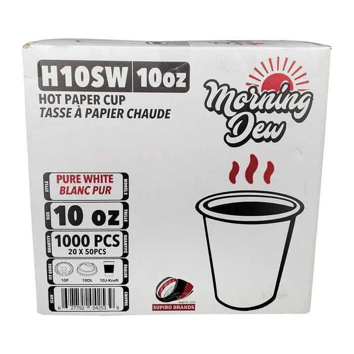 Morning Dew - 10 oz Squat Hot Paper Cup - White - H10SW