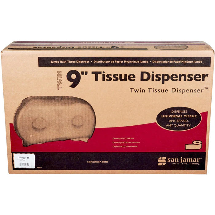 San Jamar - Double Jumbo Roll Bathroom Tissue Roll - Dispenser - R4000 TBK - Eagle Global Solution