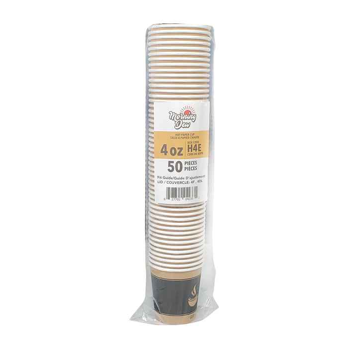 Morning Dew - 4 oz Hot Paper Cups - Ebony Print - H4E