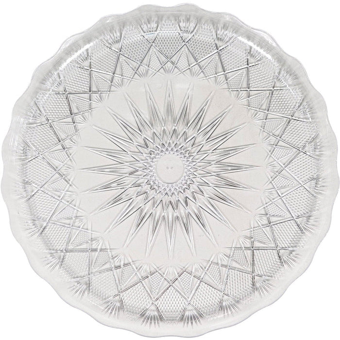 11.8" Round Tray - Clear Plastic Diamond - LHP118