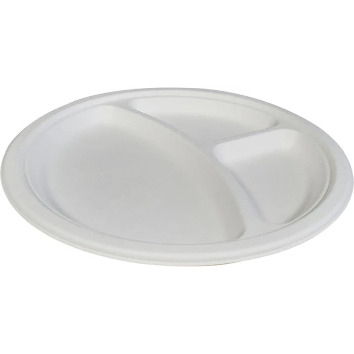 Eco-Craze - 10" 3 Compartment - Bagasse Plate - Eagle Global Solution
