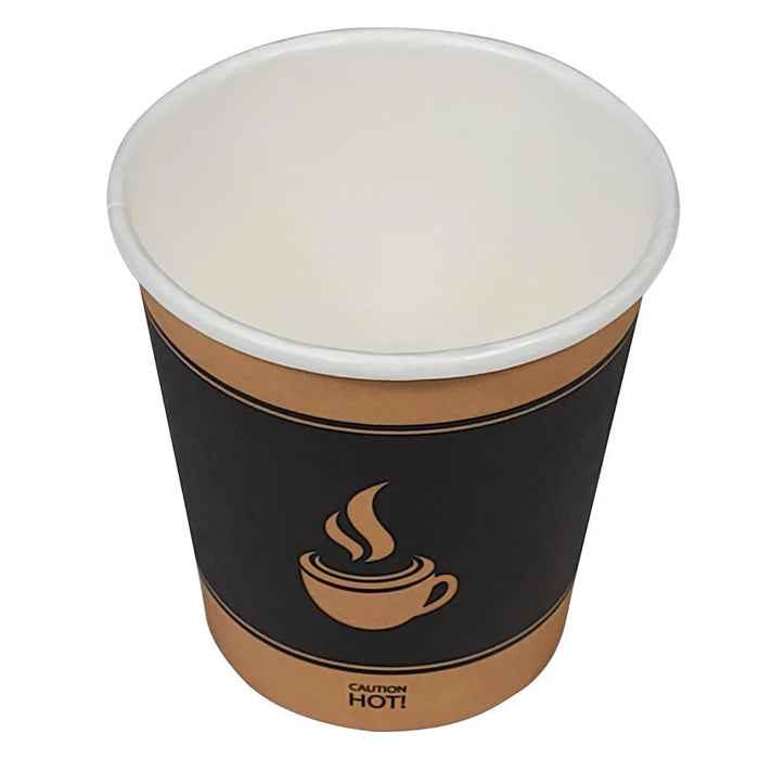 Morning Dew - 4 oz Hot Paper Cups - Ebony Print - H4E