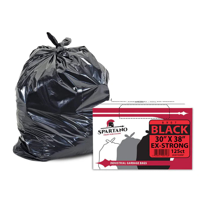 Spartano - Garbage Bags - Ex-Strong - Black - 30"x38" - Eagle Global Solution