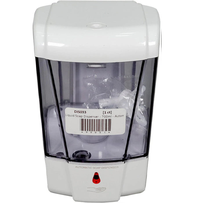 Liquid Soap Dispenser - 700ml - Automatic Sensor - White & Clear - ReQ 4 'AA' Battery