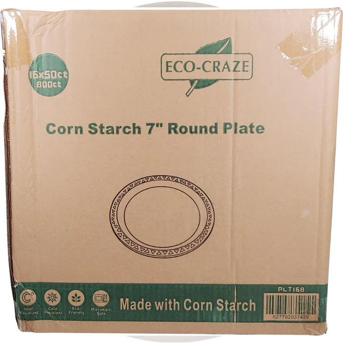 Eco-Craze - Corn Starch 7 Inch Round Plate - Eagle Global Solution