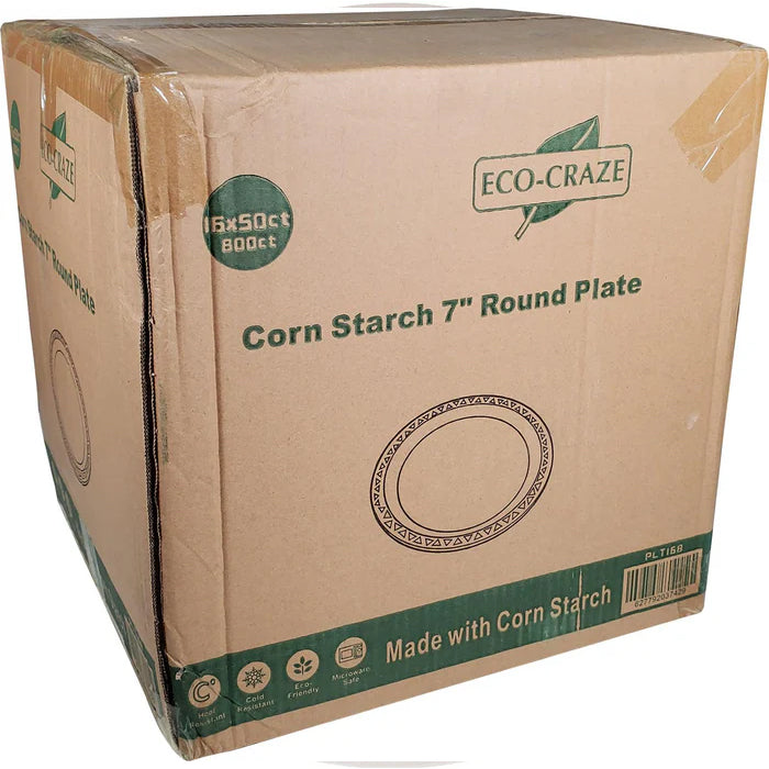 Eco-Craze - Corn Starch 7 Inch Round Plate - Eagle Global Solution